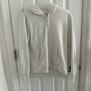 White Zip Up Hoodie